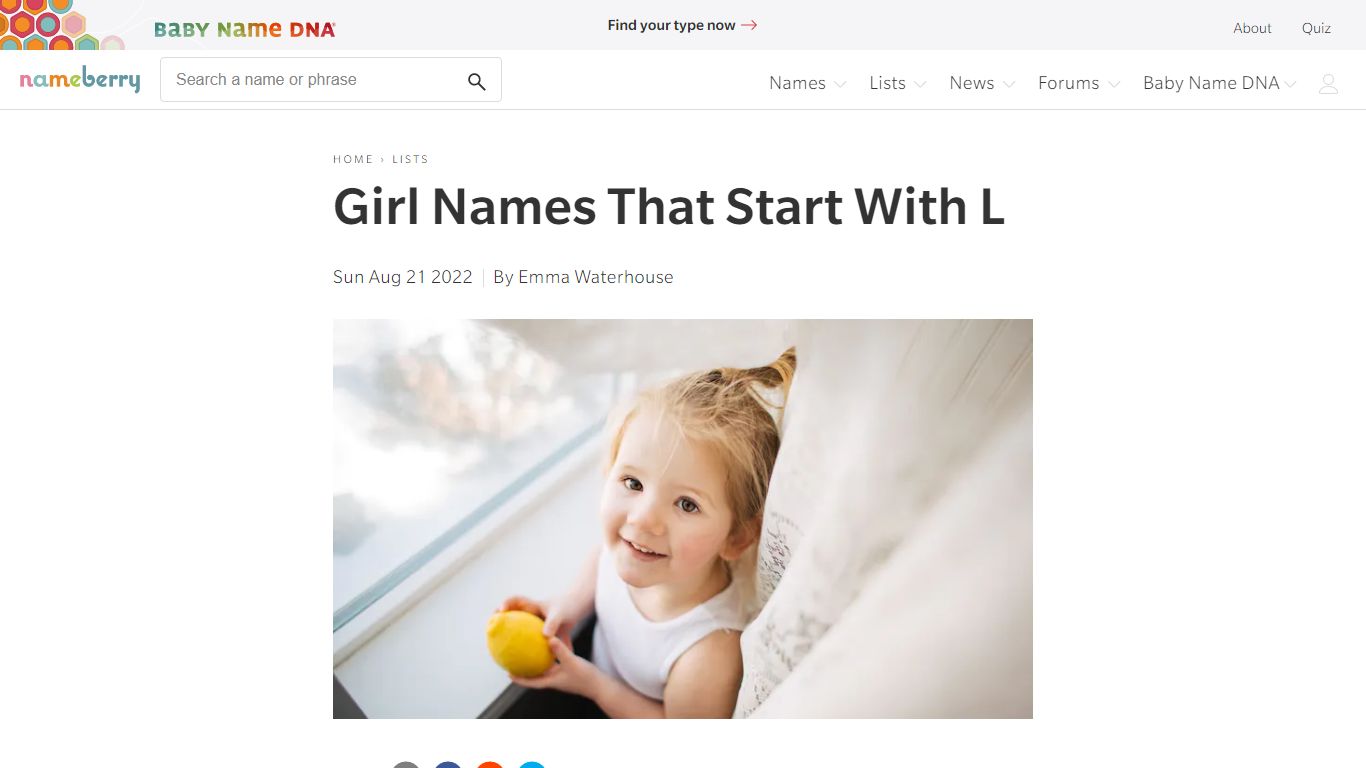 Girl Names That Start With L | Nameberry